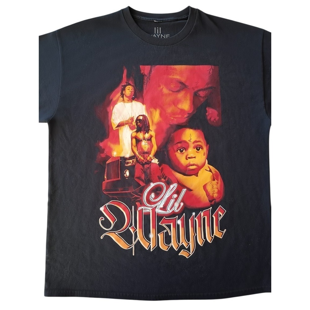 Lil Wayne Graphic T-Shirt Mens Large Black Tha‎ Carter III Hip Hop Rap Tee